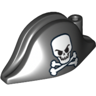 Lego Hat Pirate Bicorne with Evil Skull and Crossbones Print