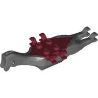 Lego Animal Body Part, Dinosaur, Pteranodon Body, 4 Studs, 6 Clips with Dark Red Top / Dark Bluish Gray