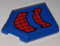 Tile, Modified 2 x 3 Pentagonal with Black Webbing on Blue Background Pattern (Sticker) - Set 76151