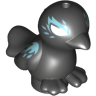 Lego Animal, Bird, Two Feet with Black Beak, White Eyes and Light Blue Feathers print