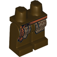 Lego Hips and Dark Brown Legs with Dark Tan Cloth and Medium Nougat Rope Belt Print / Dark Brown