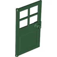 Door 1 x 4 x 6 with 4 Panes and Stud Handle / Dark Green