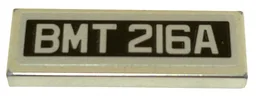 Tile 1 x 3 with License Plate 'BMT 216A' Pattern (Sticker) - Set 76911 / Metallic Silver