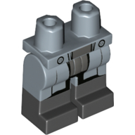 Lego Hips with Sand Blue Legs and Black Boots Pattern with Dark Bluish Gray Center Panel Print / Sand Blue