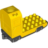 Duplo Train Locomotive Base with Battery Compartment, Flat Silver Wheels / Yellow