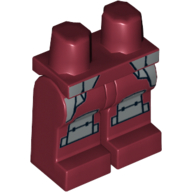 Lego Hips and Dark Red Legs with Armor and Silver Knee Pads Print / Dark Red