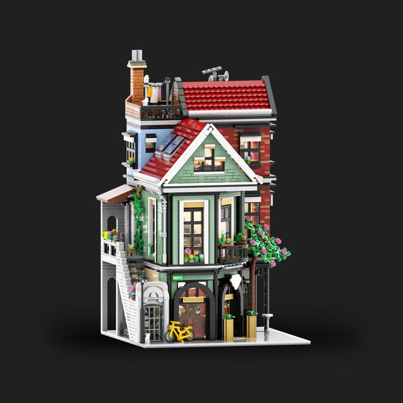 Lego Townhouse with Jeweler and Pancake House