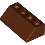 Lego Brick Sloped 45° 2 x 4 / Reddish Brown
