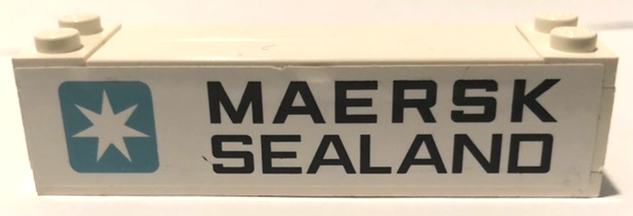Lego Stickered Assembly 8 x 2 x 1 2/3 with Maersk Sealand Logo Pattern on Both Sides (Stickers) - Sets 10152-1 / 10152-2