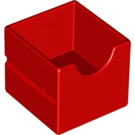 Duplo Drawer 2 x 2 with Semicircle Cutout / Red