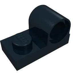 Plate Special 1 x 2 with Pin Hole on Top / Black