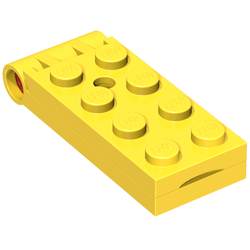 Lego Hinge Plate 2 x 5 with Large Hole [Complete Assembly] / Yellow