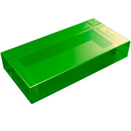 Tile 1 x 2 with Groove / Trans-Green