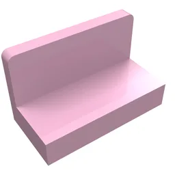 Panel 1 x 2 x 1 [Rounded Corners] / Bright Pink